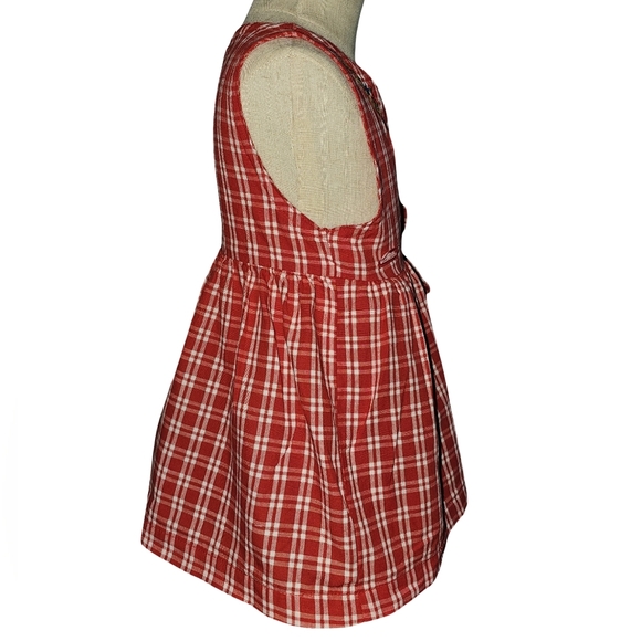 Vintage OshKosh B’gosh Red Gingham Plaid Wrap Dress Embroidered USA Sz 2T - Picture 3 of 16